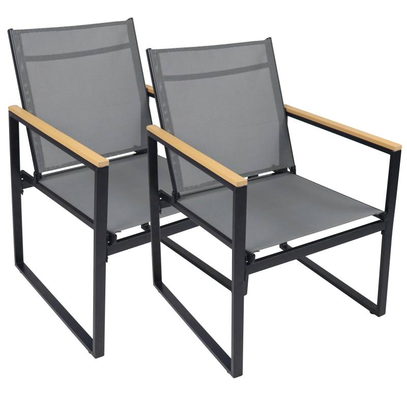 Gartenstuhl-Set Volasi 2er-Set ca. 54x83 cm Anthrazit