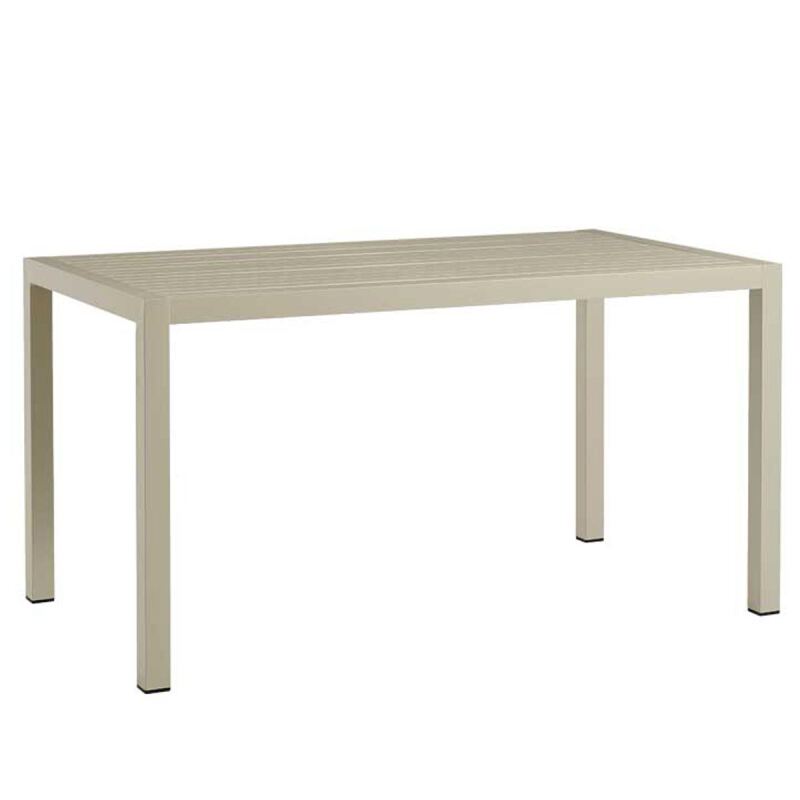 Gartentisch 80x140cm aus robustem Stahl in grau/beige