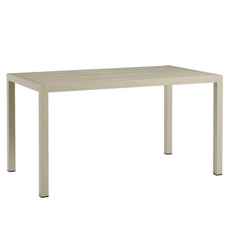 Gartentisch 80x140cm aus robustem Stahl in grau/beige