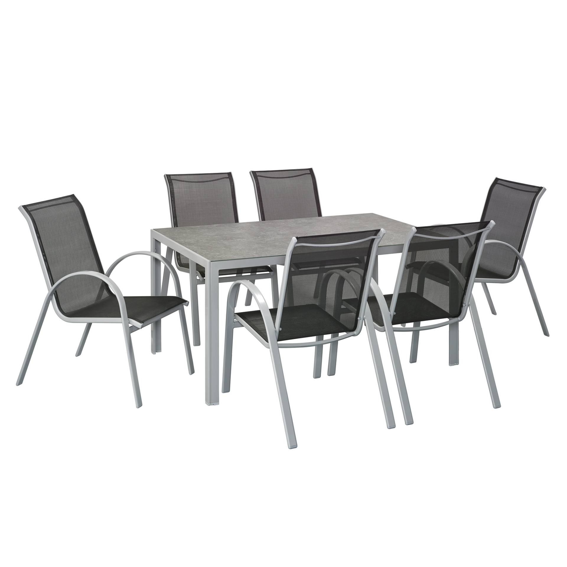 Gartentisch 'Meike 1' grau mit Sicherheitsglasplatte 150 x 90 x 72 cm Gartentisch 'Meike 1' grau mit Sicherheitsglasplatte 150 x 90 x 72 cm