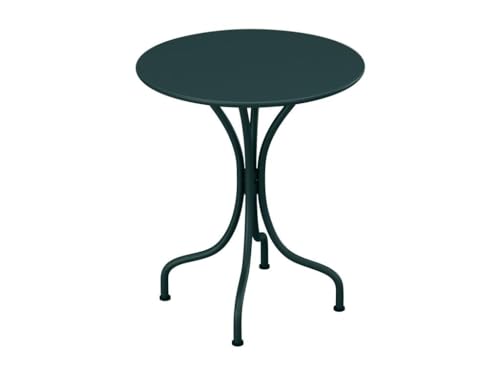 Gartentisch rund - D. 60 cm - Metall - Tannengrün - MIRMANDE von MYLIA