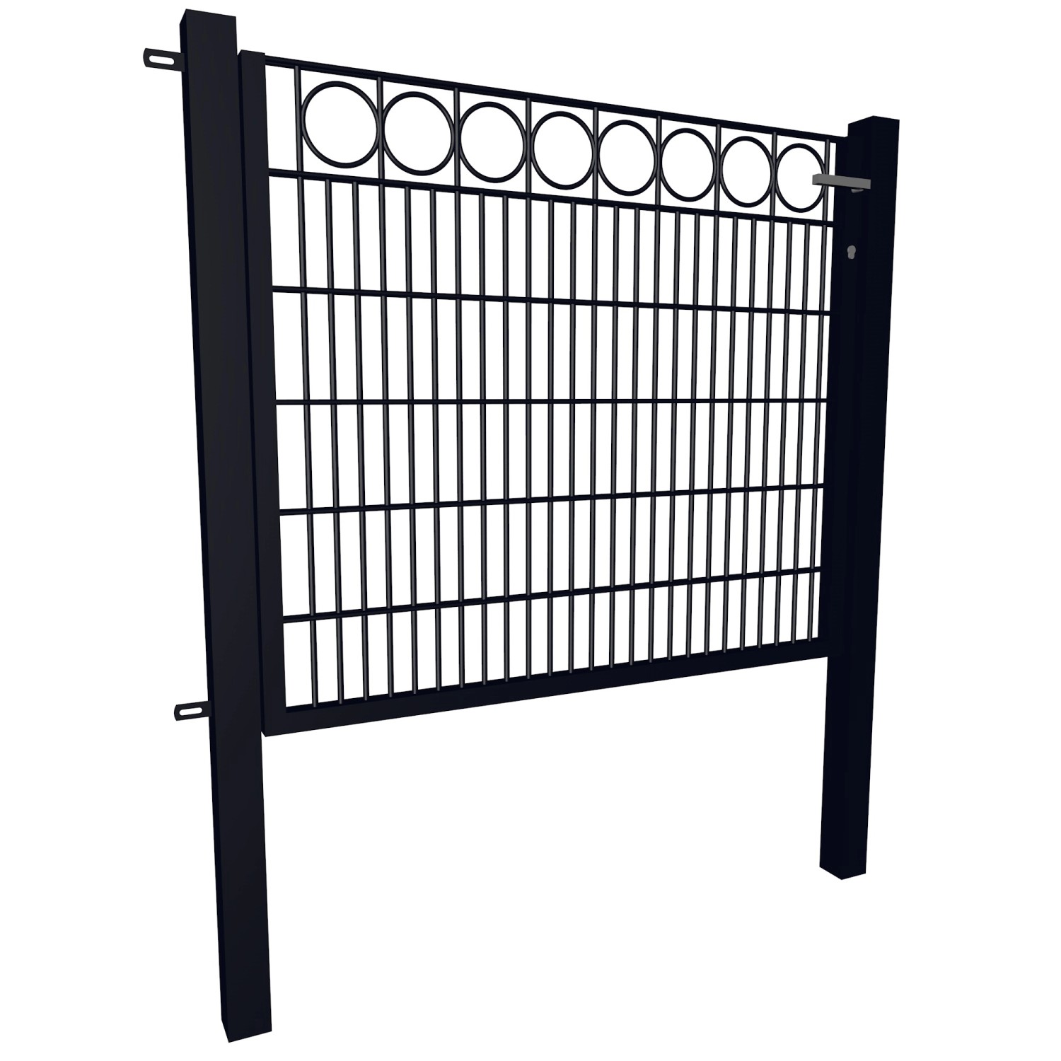 Gartentor Dekor 1-Flügelig Ring 100 cm x 120 cm Anthrazit