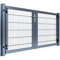 Gartentor "Universal" Breite 2250 mm Füllung 868 800 mm RAL 7016 Anthrazitgrau 1000/1200 mm Zum Einbetonieren