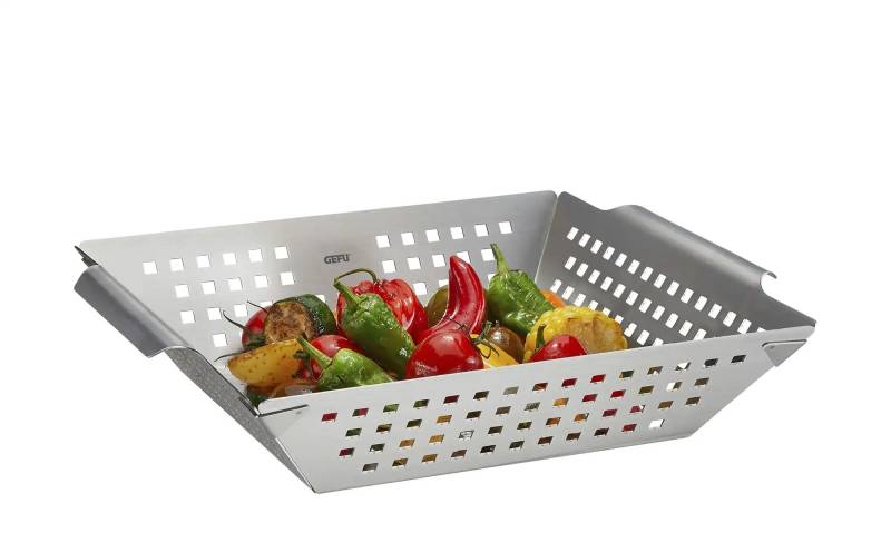 Gefu Grillschale  BBQ ¦ silber ¦ Edelstahl ¦ Maße (cm): B: 28 H: 7,5 Töpfe & Pfannen & Zubehör > Pfannen > Grillpfannen - Möbel Kraft