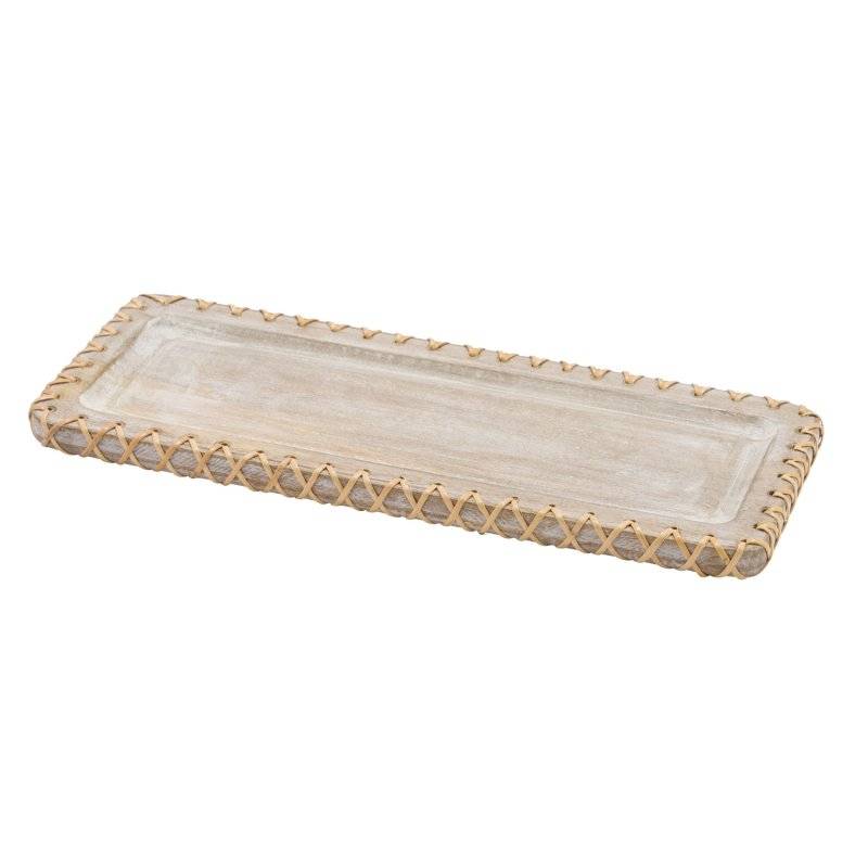 Gehlmann - Platte aus Mangoholz - Natur/Weiß - 33 cm
