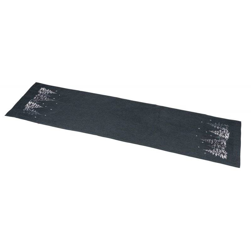 Gehlmann - Tischläufer - Bäume - Polyester - 150 cm - anthrazit