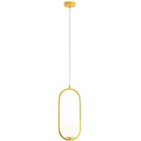 Gelbe Hängelampe Metall Glas B:14 cm E14 dekorativ Gelbe Hängelampe Metall Glas B:14 cm E14 dekorativ von ALDEX
