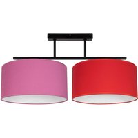 Gemütliche Deckenlampe Stoff Rosa Rot E27 L:70 cm von Belis