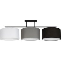 Gemütliche Deckenlampe Stoff Weiß Grau Schwarz 3-flmg von Belis