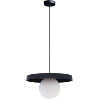 Gemütliche Hängelampe Glas Metall Schwarz E27 Ø30 cm von Belis