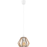 Gemütliche Hängelampe Weiß Natur Holz E27 B:20,5 cm von Belis