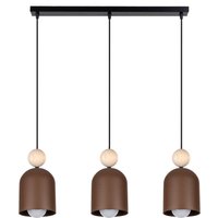 Gemütliche Hängeleuchte Rostbraun Metall Holz E27 66 cm von Belis