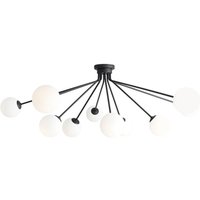 Gemütliche Pendelleuchte Glas Metall Schwarz B:140 cm Gemütliche Pendelleuchte Glas Metall Schwarz B:140 cm von ALDEX