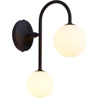 Gemütliche Wandlampe Glas Metall G9 Schwarz Weiß 2-flmg von Zaklad Wielobranzowy Export-Import-Jupiter