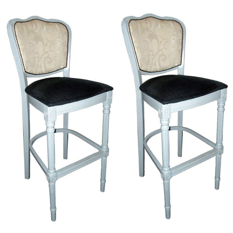 Gepolsterte Barhocker mit Lehne Dafora (2er-Set) Microfaser
