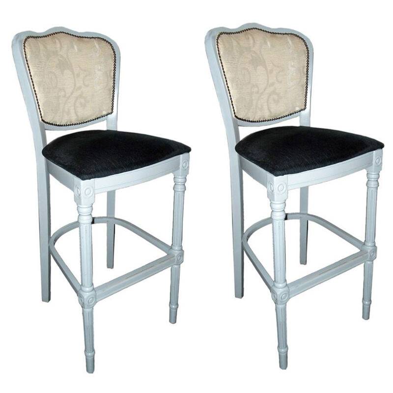 Gepolsterte Barhocker mit Lehne Dafora (2er-Set) Microfaser