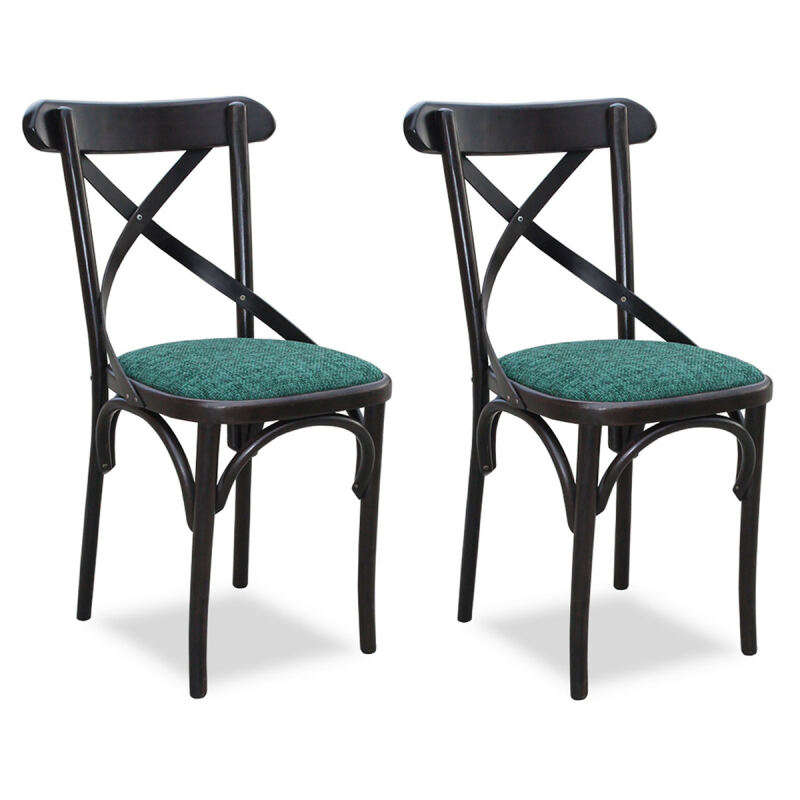 Gepolsterte Bistrostuhl Wien NIV/22 (2er-Set) Feiner Gewebestoff Luxury