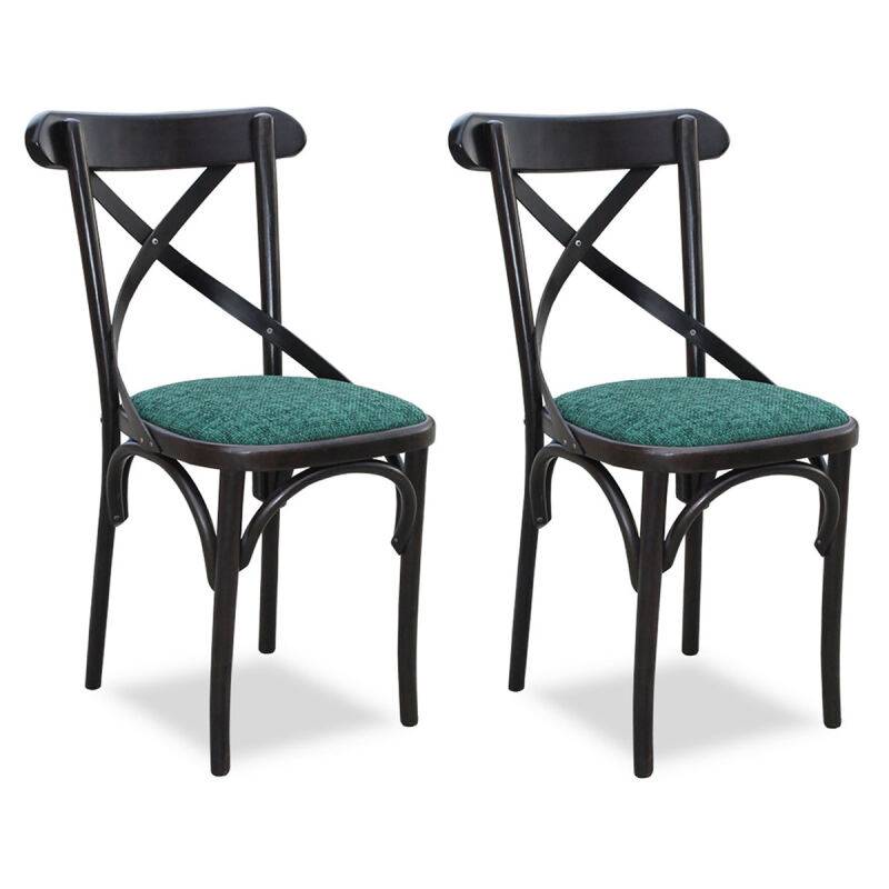 Gepolsterte Bistrostuhl Wien NIV/22 (2er-Set) Feiner Gewebestoff Luxury