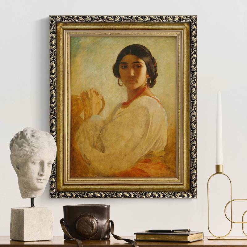 Leinwandbild mit Barockrahmen Anselm Feuerbach - Römerin