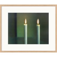 Gerhard Richter: Bild 'Zwei Kerzen' (1982), Version naturfarben gerahmt