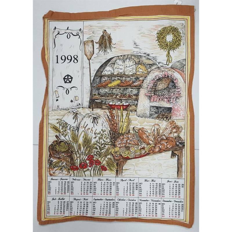 Geschirrtuch Küchentuch Handtuch Kalender 1998 Brotzutaten