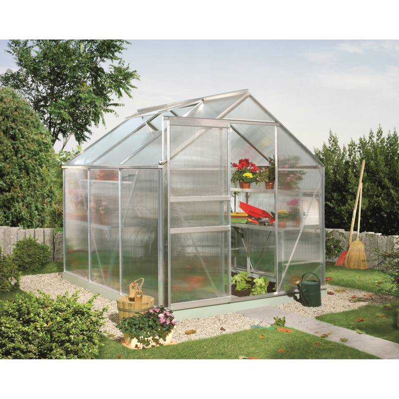 Vitavia Gewächshaus 'Calypso 4400' 195 x 232 cm mit 4 mm Hohlkammerplatten silbern von Vitavia