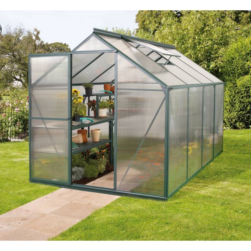 Vitavia Gewächshaus 'Triton 6200' 190 x 254 cm mit 6 mm Hohlkammerplatten smaragdfarben von Vitavia