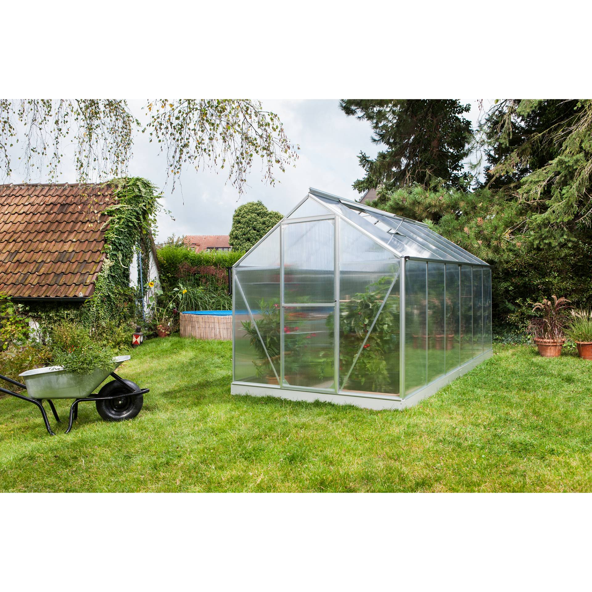 Vitavia Gewächshaus 'Triton 7500' 198 x 377 cm mit 6 mm Hohlkammerplatten silbern Vitavia Gewächshaus 'Triton 7500' 198 x 377 cm mit 6 mm Hohlkammerplatten silbern von Vitavia