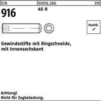 No Brand - ISO4029/DIN916 45H m 6x 10 blank Gewindestift mit Ringschneide und Innensechskt. von NO BRAND