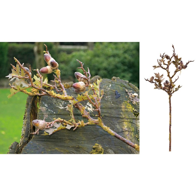 Gilde - Eichenzweig - Kunststoff - weiß - 54 cm