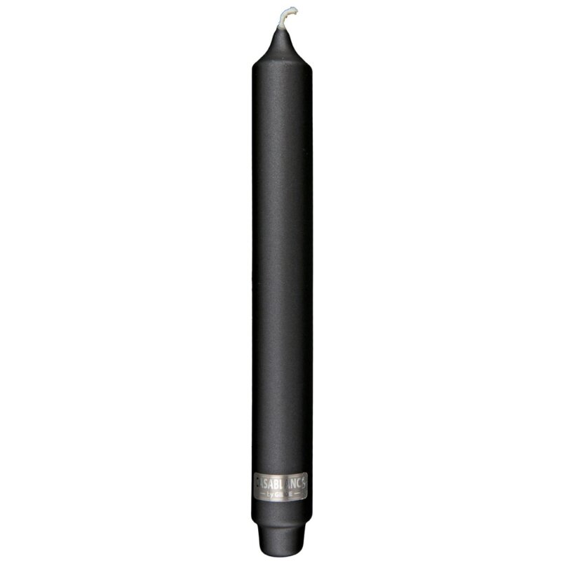 Gilde - Stabkerze - Schwarz - Metallic - Länge 25 cm
