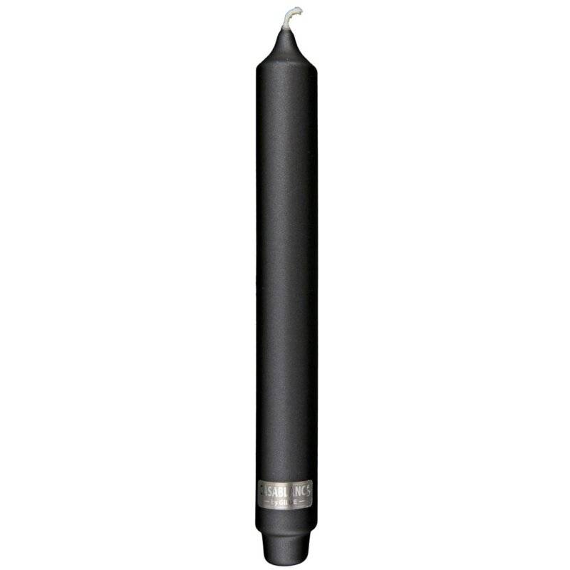 Gilde - Stabkerze - Schwarz - Metallic - Länge 25 cm
