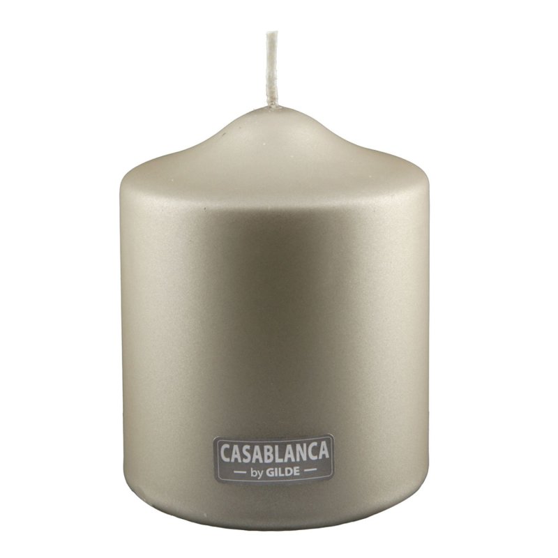 Gilde - Stumpenkerze - Champagner - Metallic - 10 cm