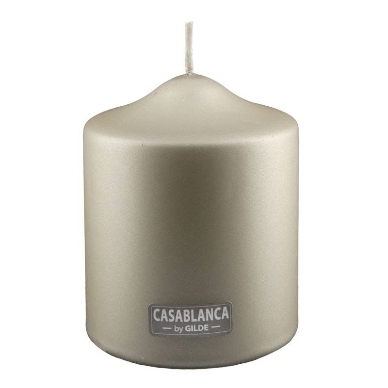 Gilde - Stumpenkerze - Champagner - Metallic - 10 cm