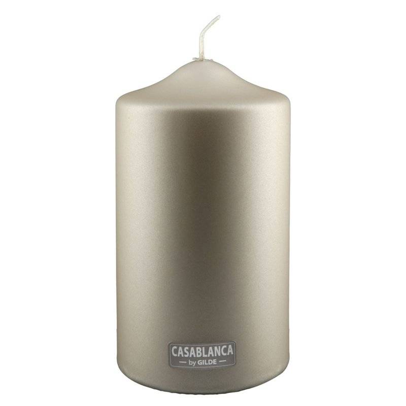 Gilde - Stumpenkerze - Champagner - Metallic - 15 cm