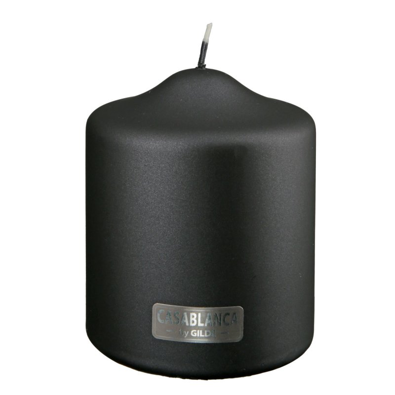 Gilde - Stumpenkerze - Schwarz - Metallic - 10 cm