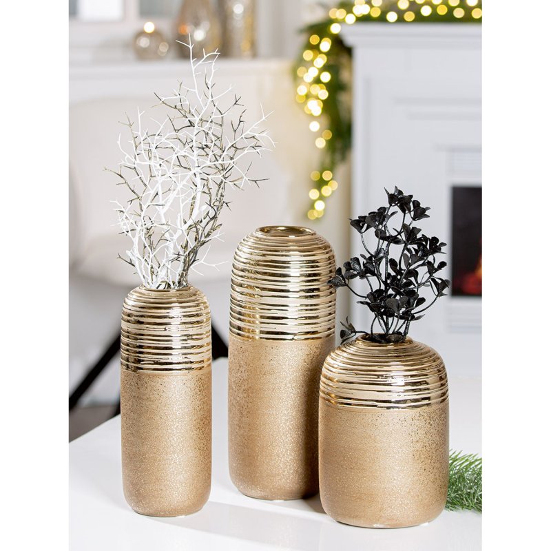 Gilde - Vase - Milo - Keramik - gold - klein