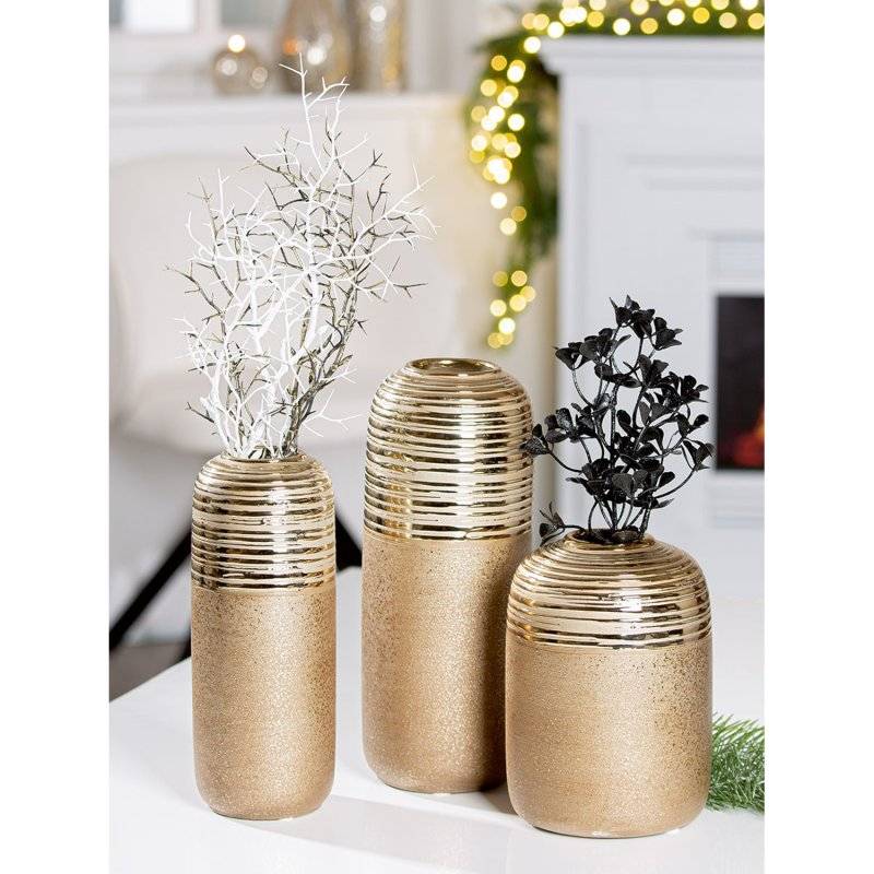 Gilde - Vase - Milo - Keramik - gold - klein