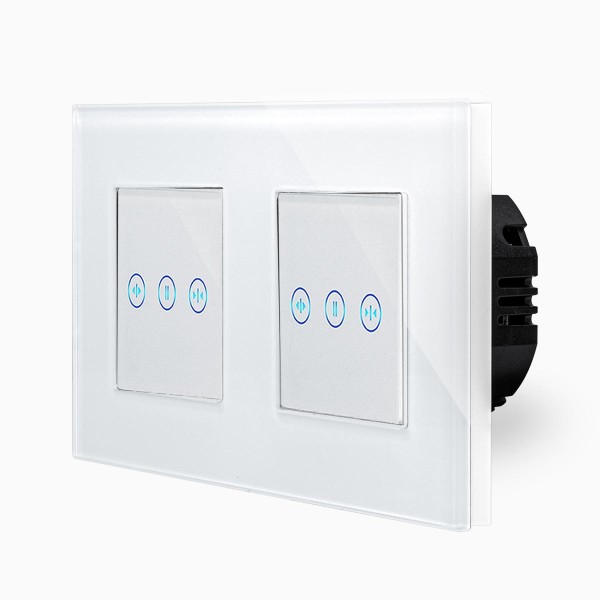 Glas 2 Rollladenschalter Touch Weiß LXBG2/2xP-702W-11 POINT
