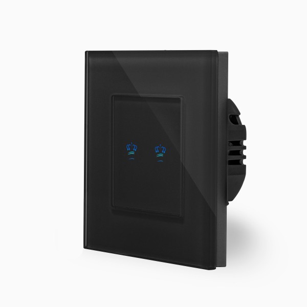 Glas 2-facher Dimmer Touch Schwarz LXBG1/K-702D-12 KRONE