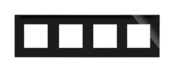 4-facher Glas Rahmen Schwarz LXBG4-12 LUX / POINT / KRONE LUXUS-TIME