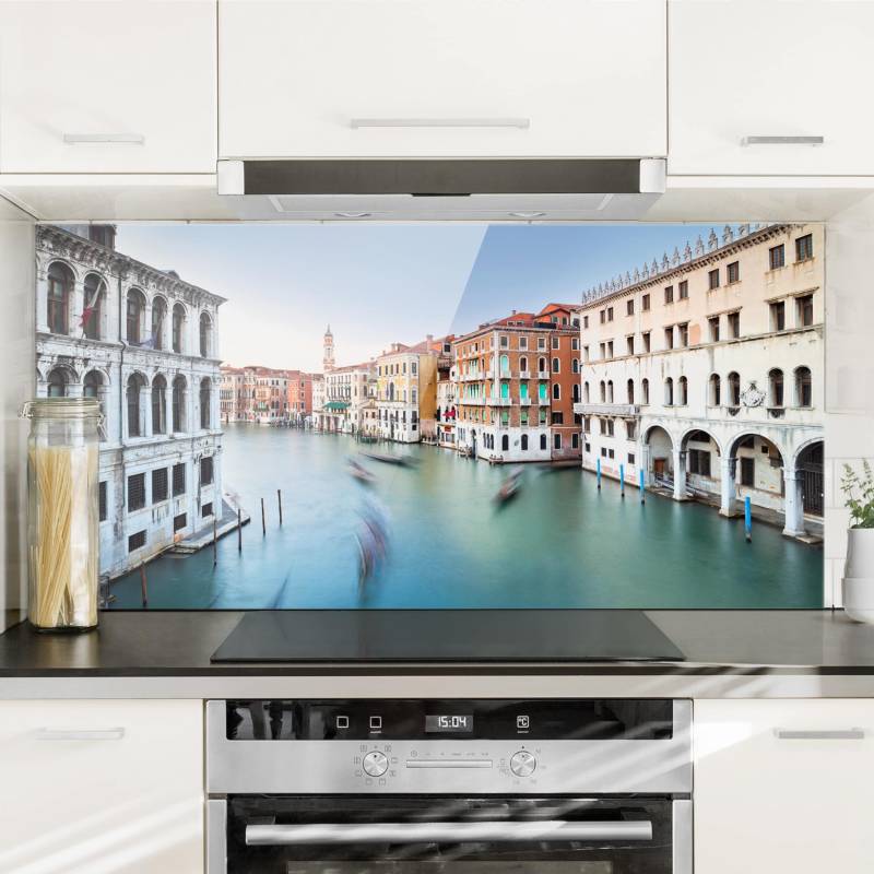 Glas Spritzschutz - Querformat 2:1 Canale Grande Blick von der Rialtobrücke Venedig