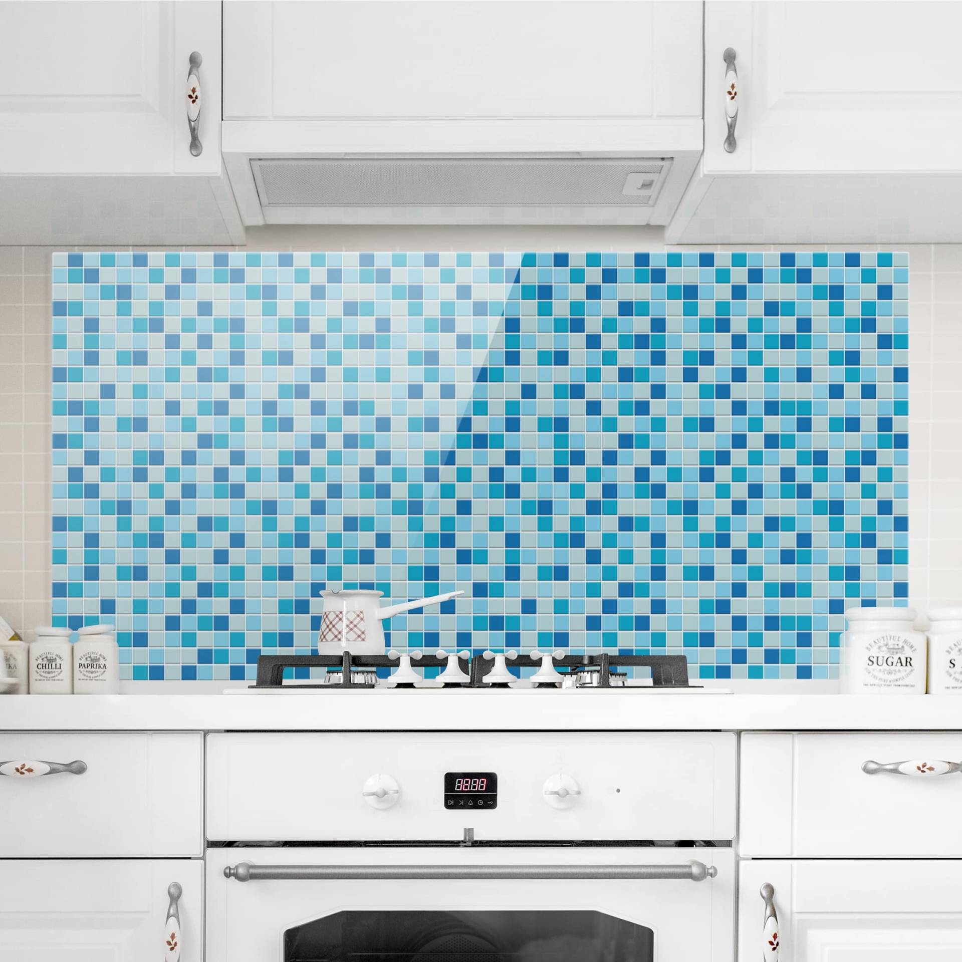 Glas Spritzschutz - Querformat 2:1 Mosaikfliesen Meeresrauschen