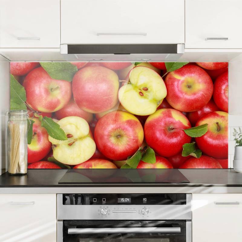 Glas Spritzschutz - Querformat 2:1 Saftige Äpfel