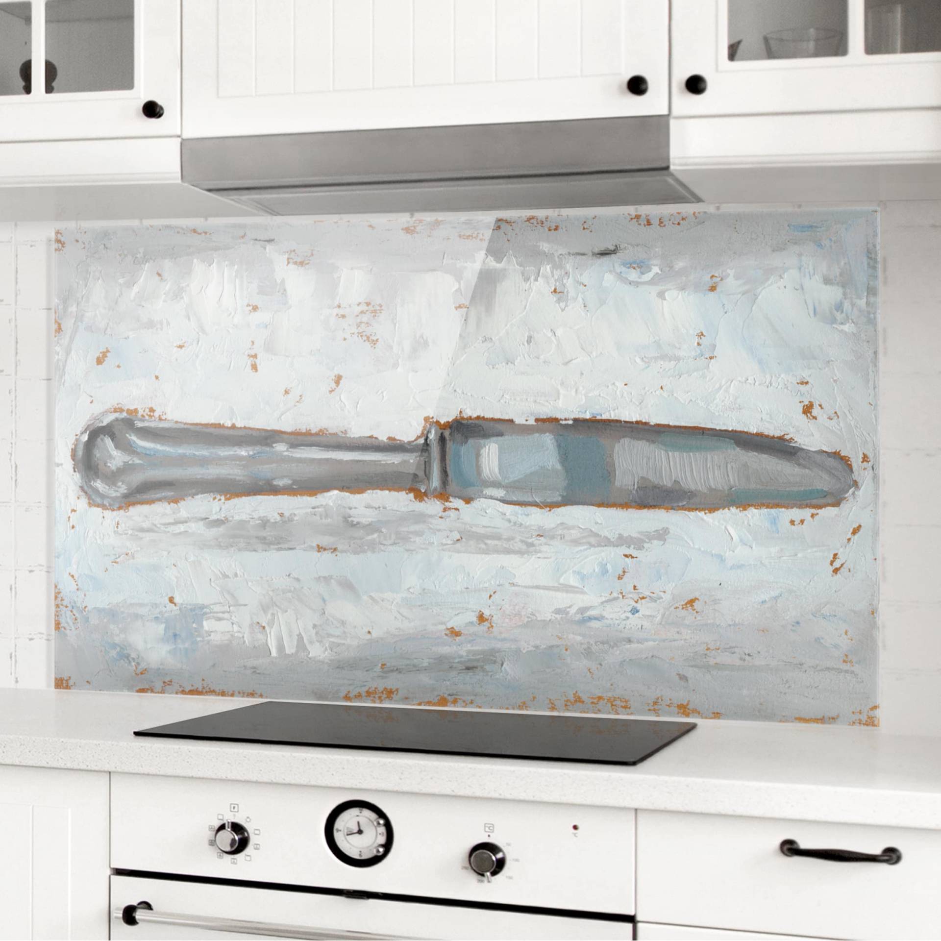 Glas Spritzschutz - Querformat 2:1 Impressionistisches Besteck - Messer