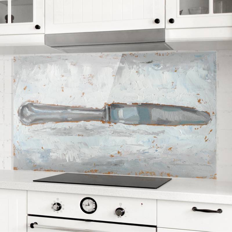Glas Spritzschutz - Querformat 2:1 Impressionistisches Besteck - Messer