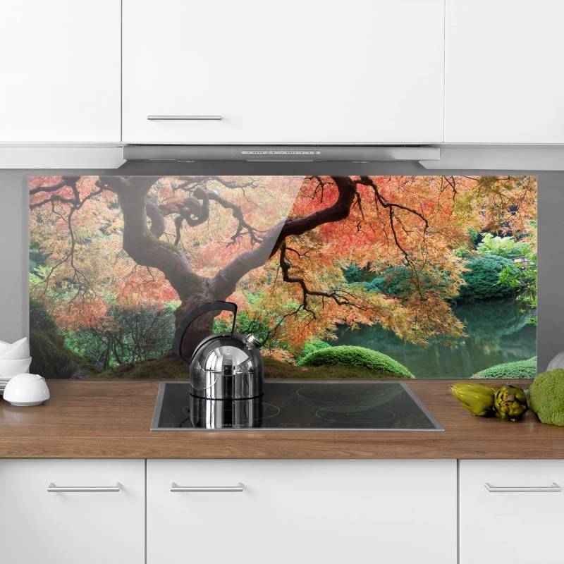 Glas Spritzschutz - Panorama Japanischer Garten