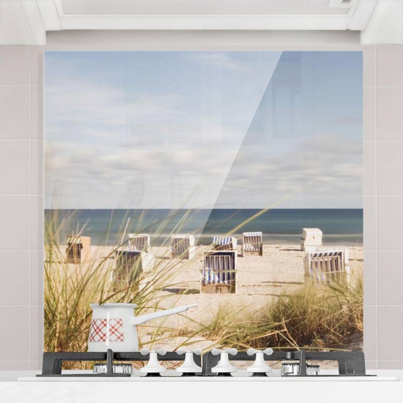 Spritzschutz Ostsee und Strandkörbe