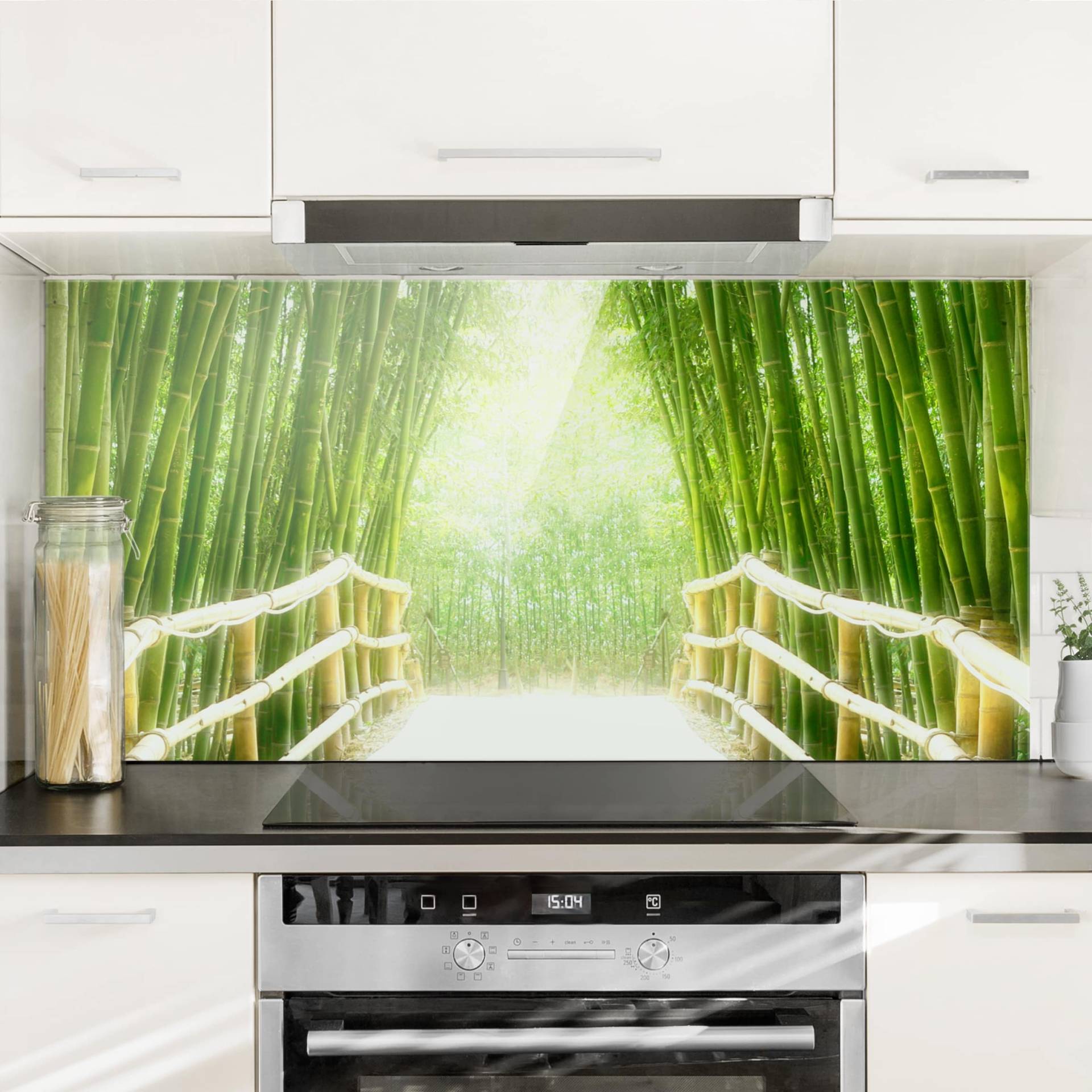 Glas Spritzschutz - Querformat 2:1 Bamboo Way