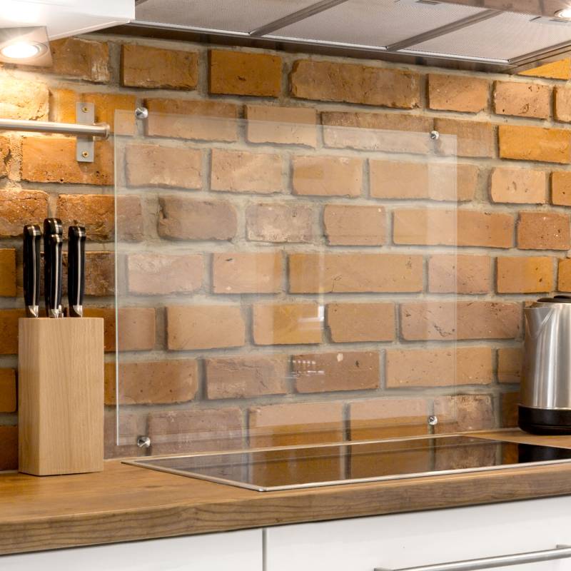 Glas Spritzschutz transparent inkl. Klemmbefestigung